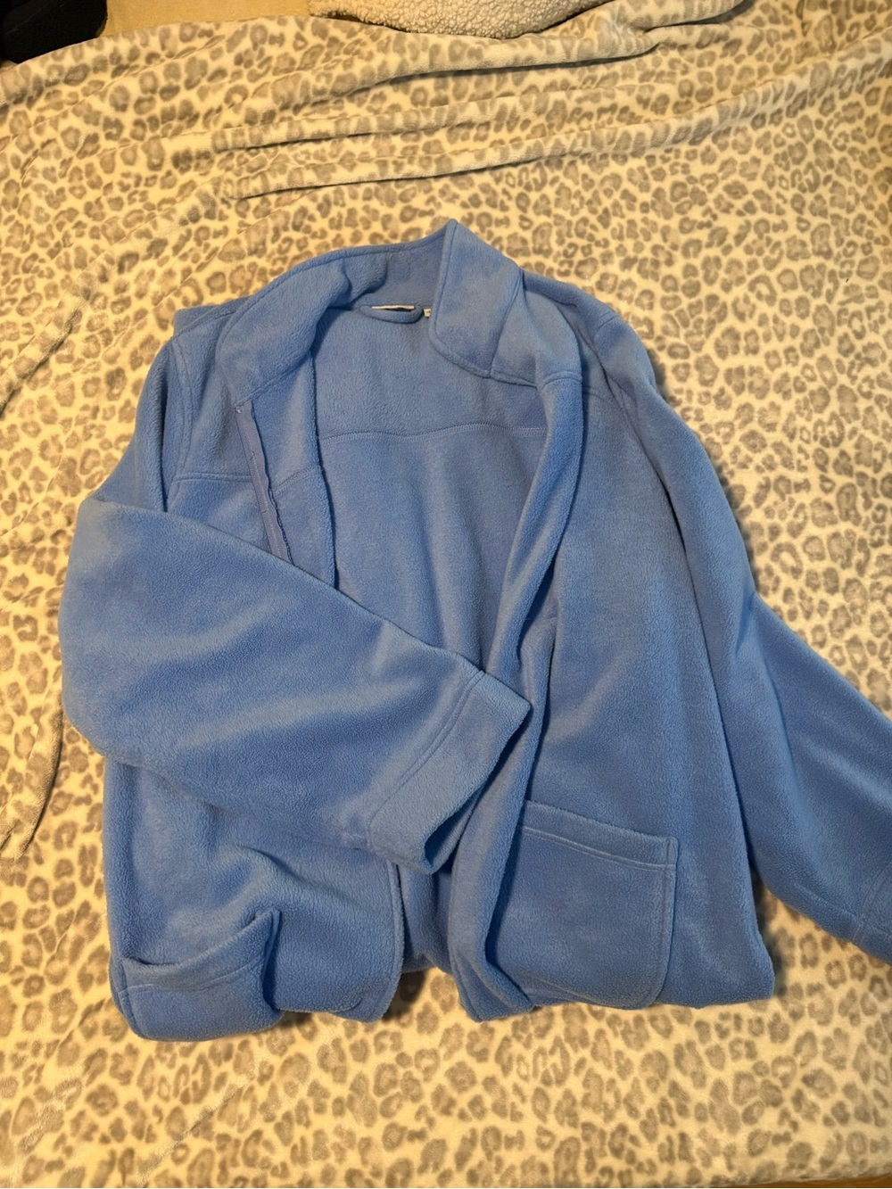 L.L. Bean Sky Blue Teddy Fleece Long Robe